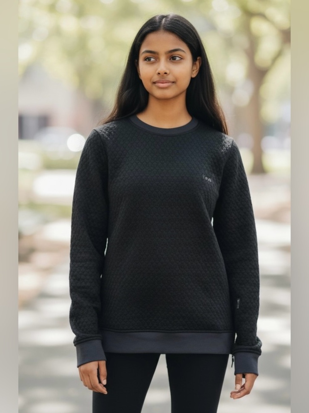 Girl's Ivivva Grey Reversible Pullover Sweatshirt with Kangaroo Pocket